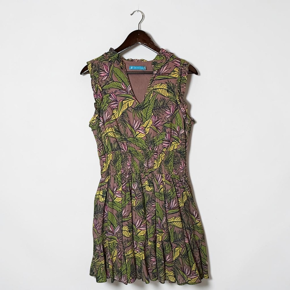 Tori Richard 2 Cool 4 School Gabby Dress Modern Romance Smocked Resort Wear S